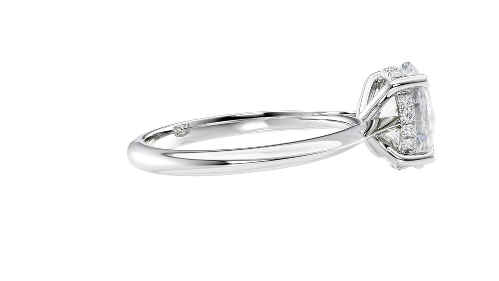 Oval Solitaire Hidden Halo Diamond Engagement Ring