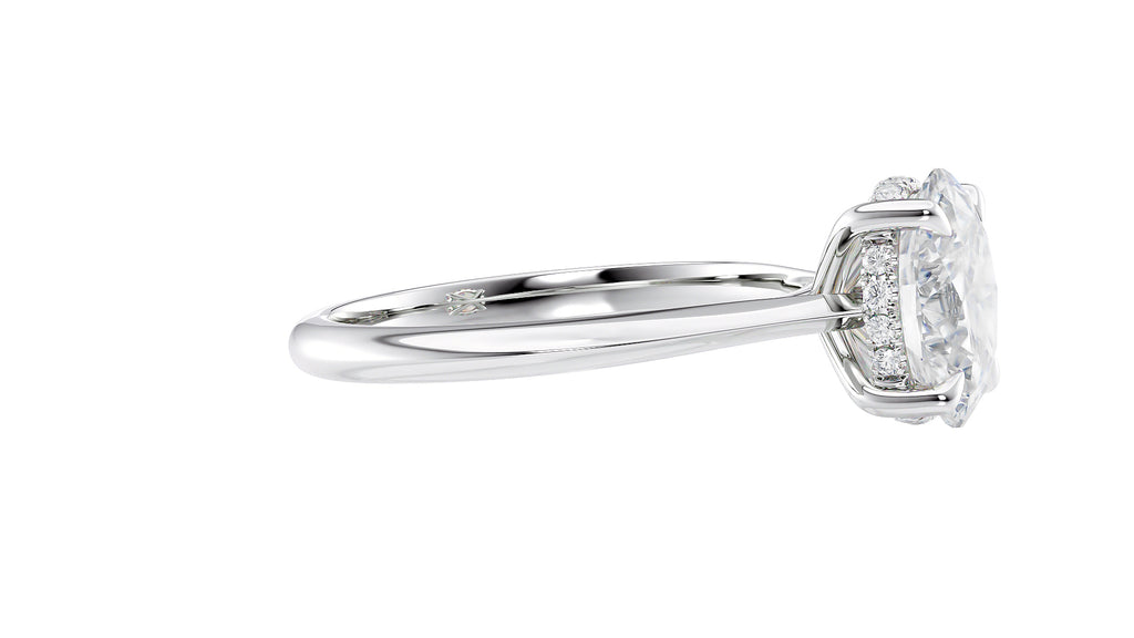 Oval Solitaire Hidden Halo Diamond Engagement Ring