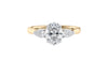 Oval & Pear Cut Trilogy Diamond Engagement Ring