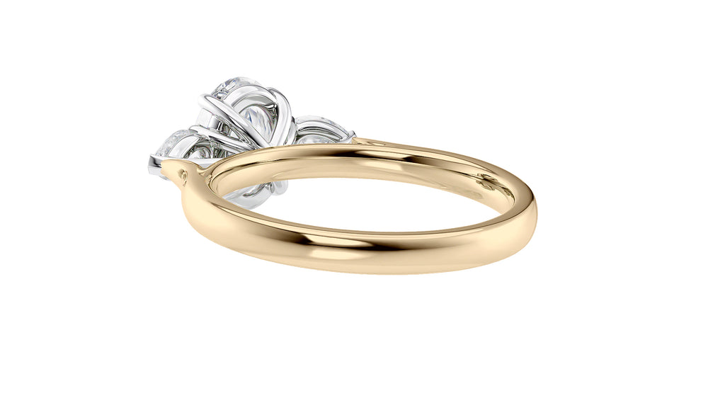 Oval & Pear Cut Trilogy Diamond Engagement Ring