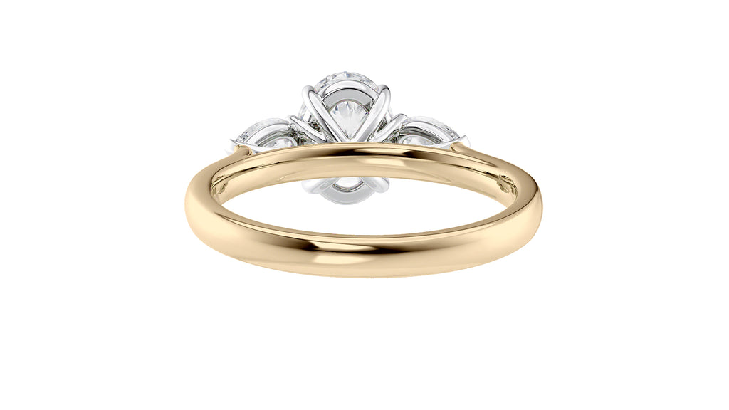 Oval & Pear Cut Trilogy Diamond Engagement Ring
