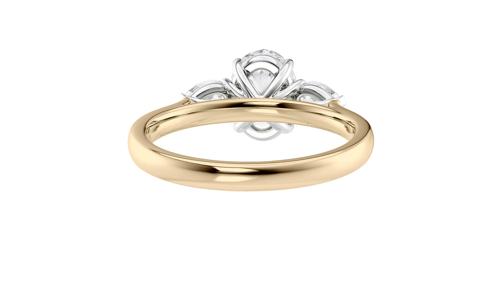 Oval & Pear Cut Trilogy Diamond Engagement Ring