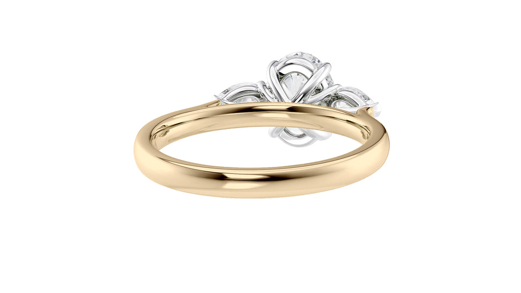Oval & Pear Cut Trilogy Diamond Engagement Ring