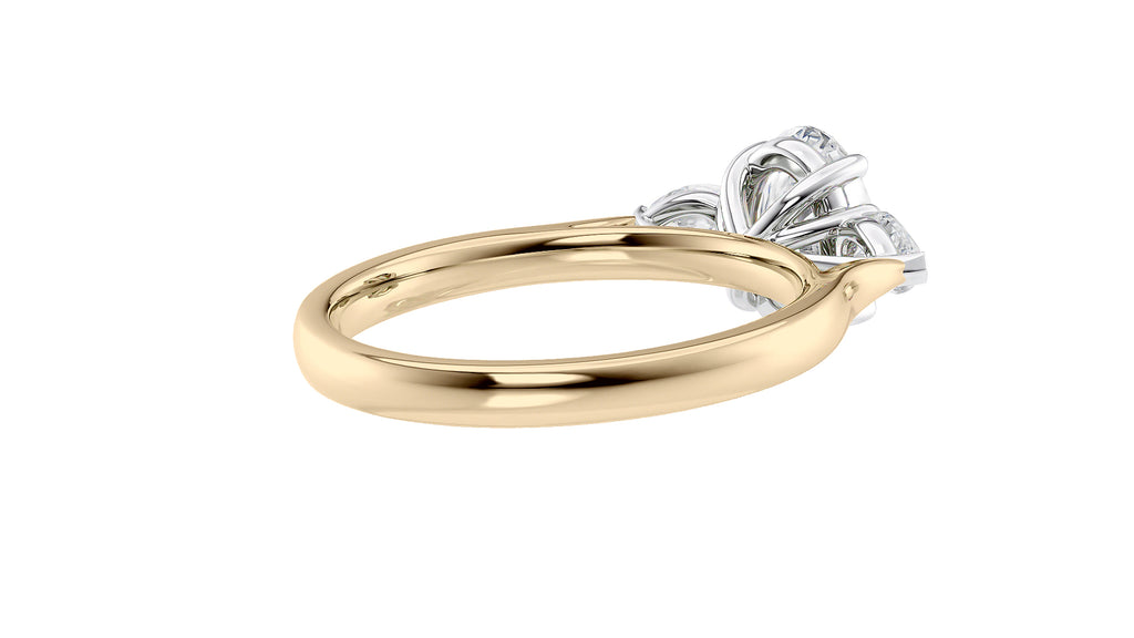 Oval & Pear Cut Trilogy Diamond Engagement Ring