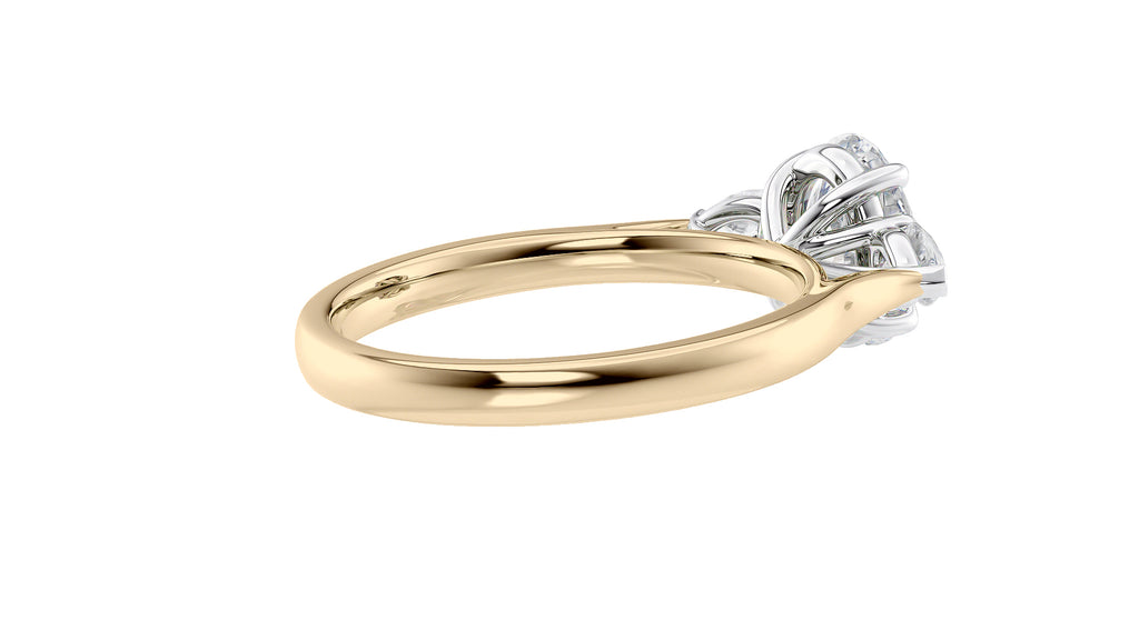 Oval & Pear Cut Trilogy Diamond Engagement Ring