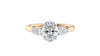Oval & Pear Cut Trilogy Diamond Engagement Ring
