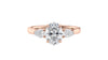 Oval & Pear Cut Trilogy Diamond Engagement Ring