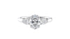 Oval & Pear Cut Trilogy Diamond Engagement Ring