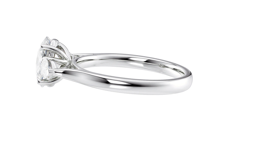 Oval & Pear Cut Trilogy Diamond Engagement Ring