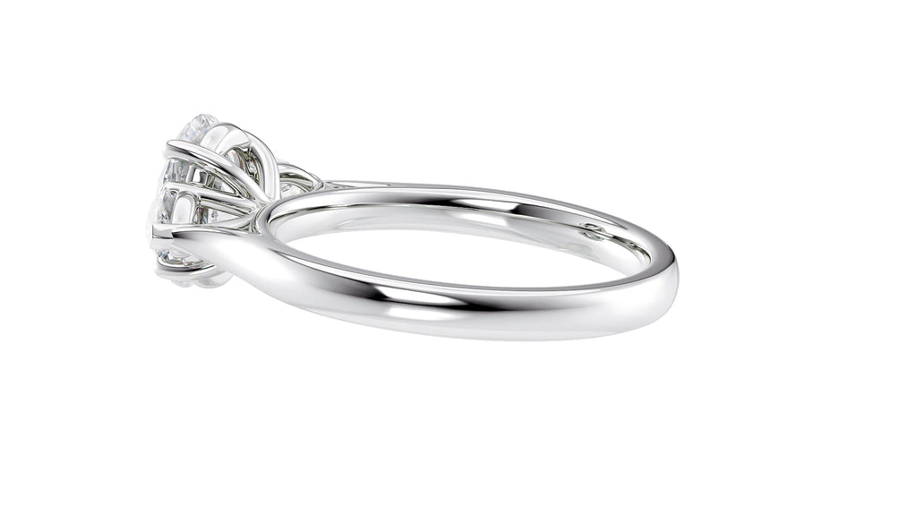 Oval & Pear Cut Trilogy Diamond Engagement Ring