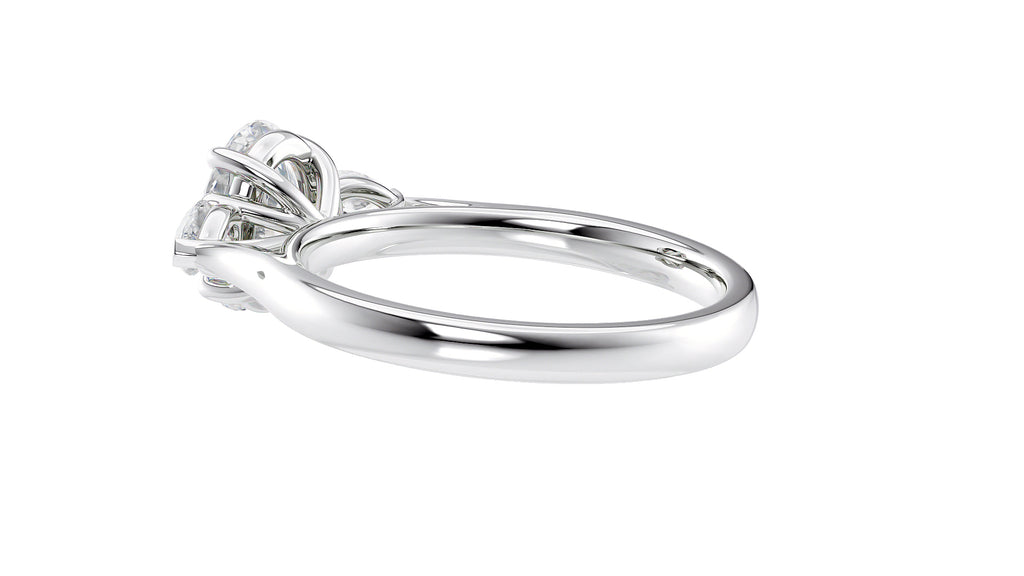 Oval & Pear Cut Trilogy Diamond Engagement Ring
