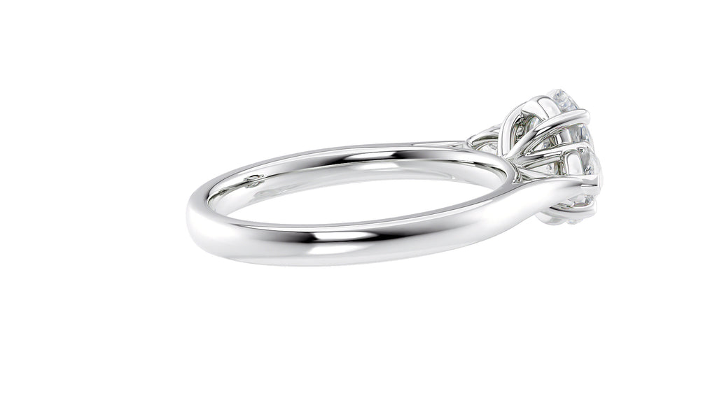 Oval & Pear Cut Trilogy Diamond Engagement Ring