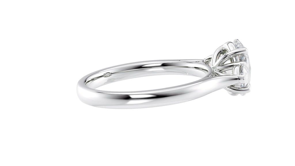 Oval & Pear Cut Trilogy Diamond Engagement Ring