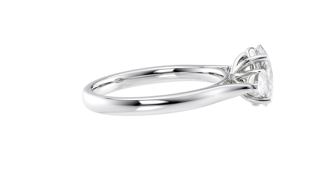 Oval & Pear Cut Trilogy Diamond Engagement Ring