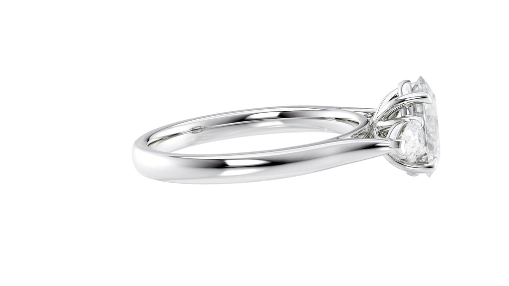 Oval & Pear Cut Trilogy Diamond Engagement Ring