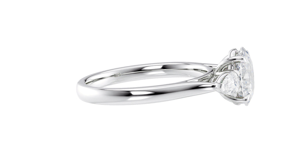 Oval & Pear Cut Trilogy Diamond Engagement Ring