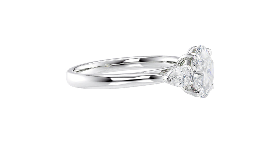 Oval & Pear Cut Trilogy Diamond Engagement Ring
