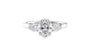 Oval & Pear Cut Trilogy Diamond Engagement Ring