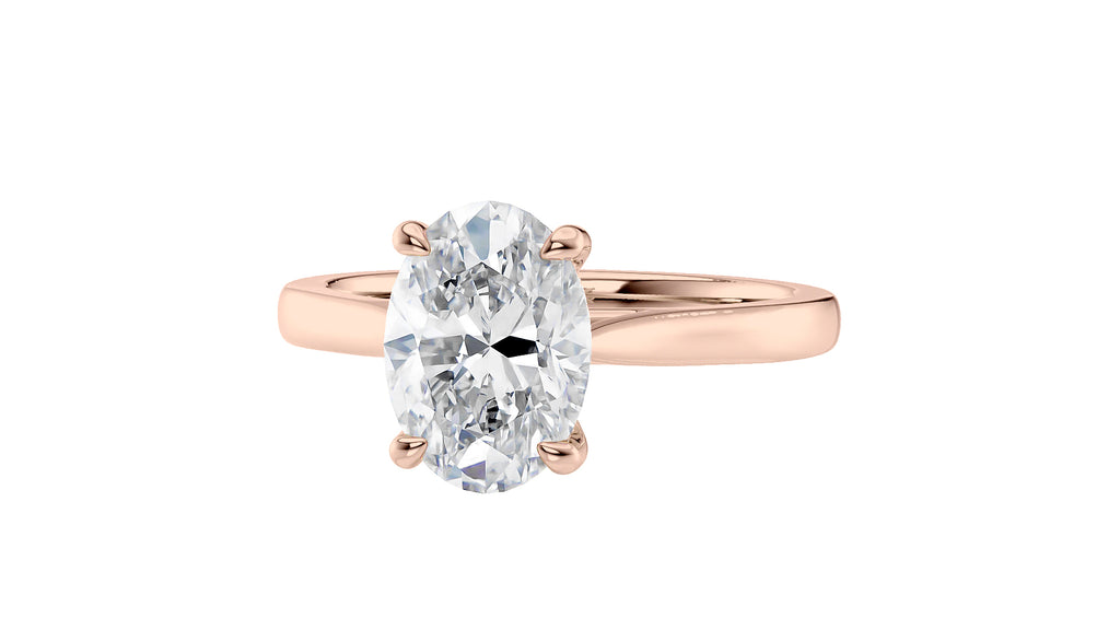 Oval Solitaire Diamond Engagement Ring