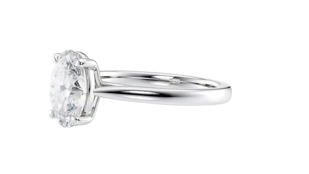 Oval Solitaire Diamond Engagement Ring