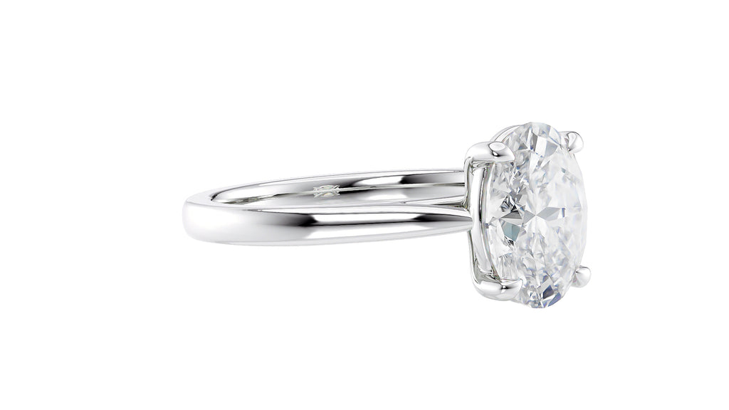 Oval Solitaire Diamond Engagement Ring