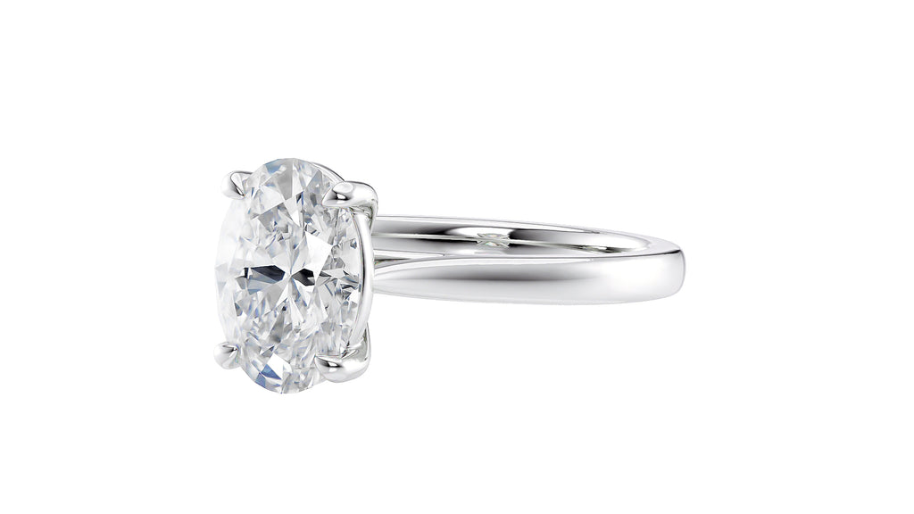 Oval Solitaire Diamond Engagement Ring