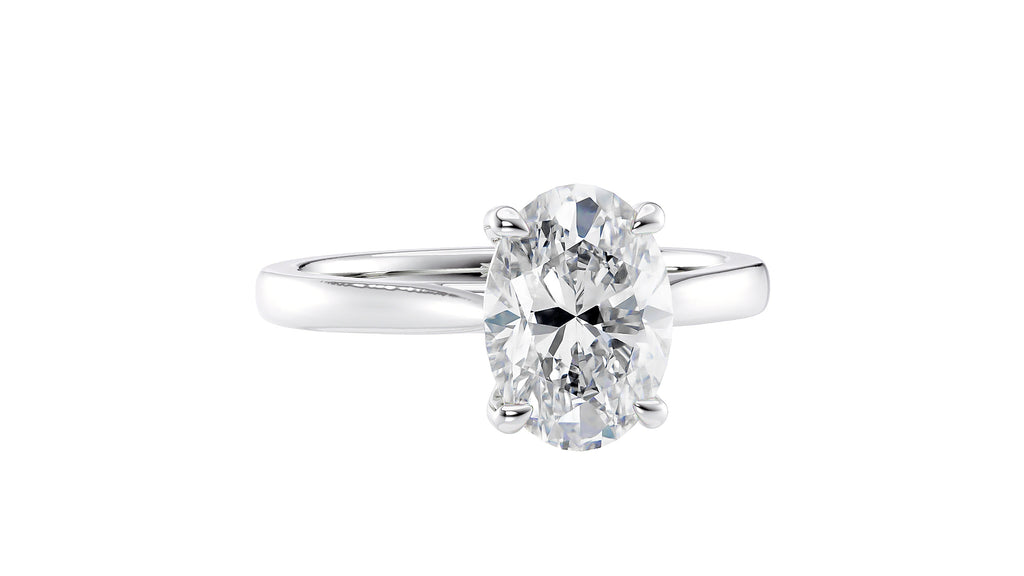 Oval Solitaire Diamond Engagement Ring