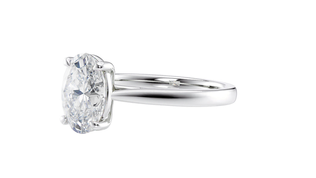 Oval Solitaire Diamond Engagement Ring