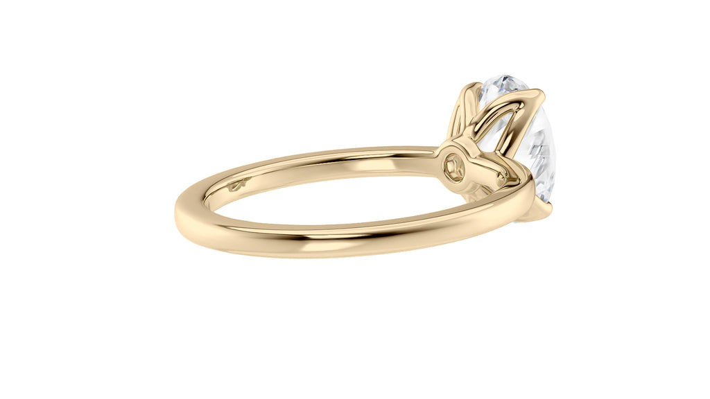Oval Solitaire Contemporary Style Diamond Engagement Ring
