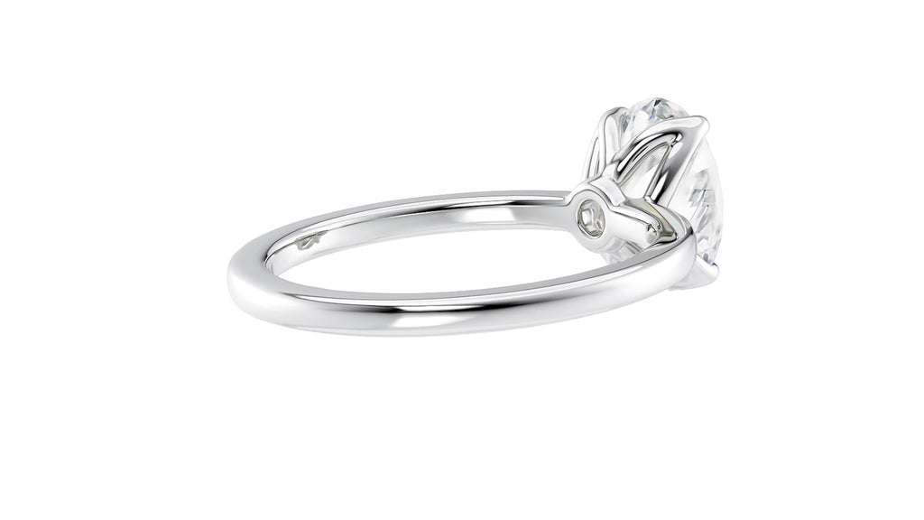 Oval Solitaire Contemporary Style Diamond Engagement Ring
