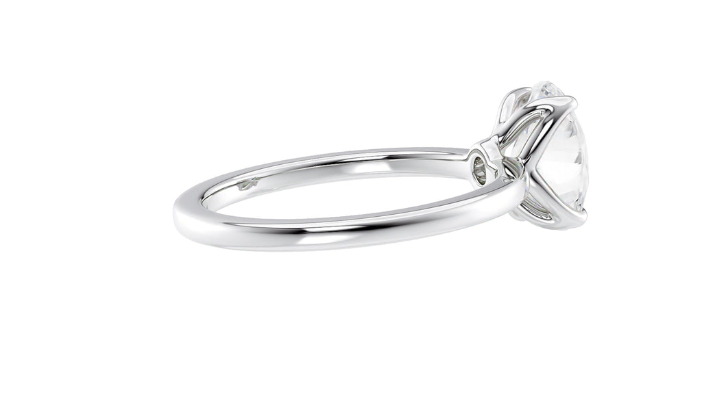 Oval Solitaire Contemporary Style Diamond Engagement Ring