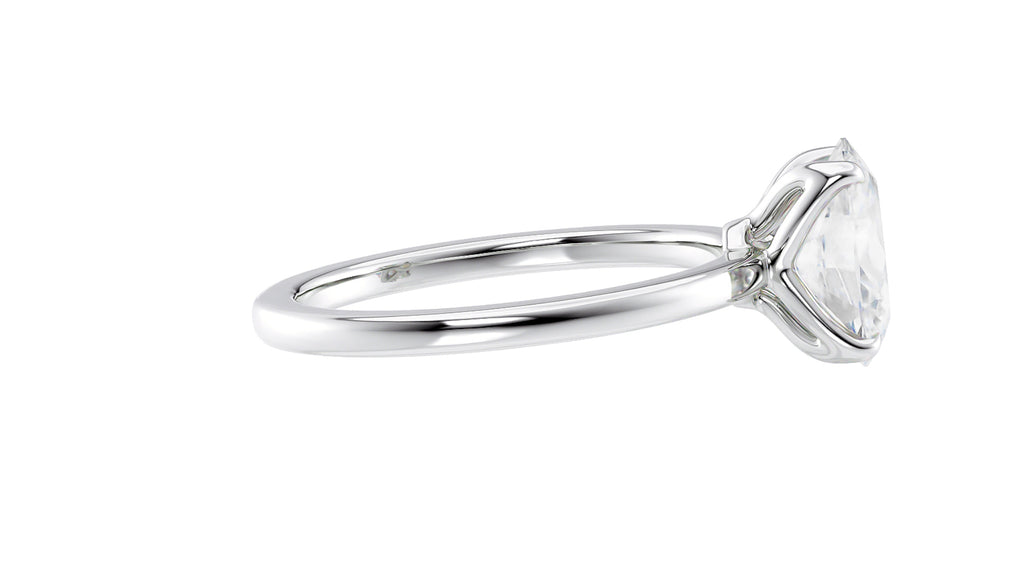 Oval Solitaire Contemporary Style Diamond Engagement Ring