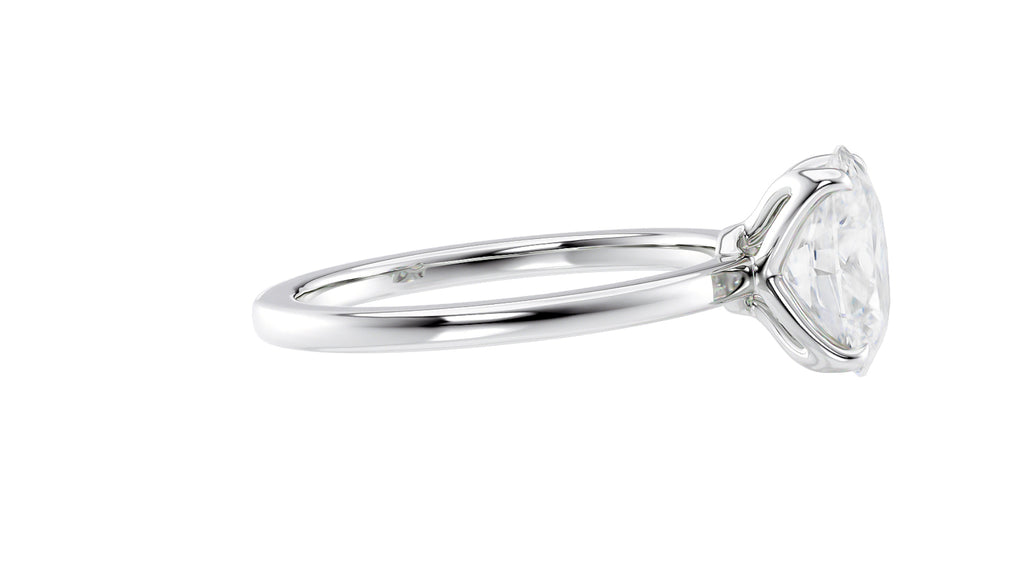 Oval Solitaire Contemporary Style Diamond Engagement Ring