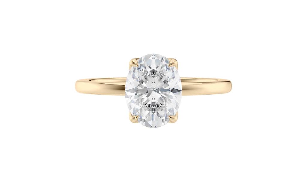 Oval Solitaire Contemporary Style Diamond Engagement Ring