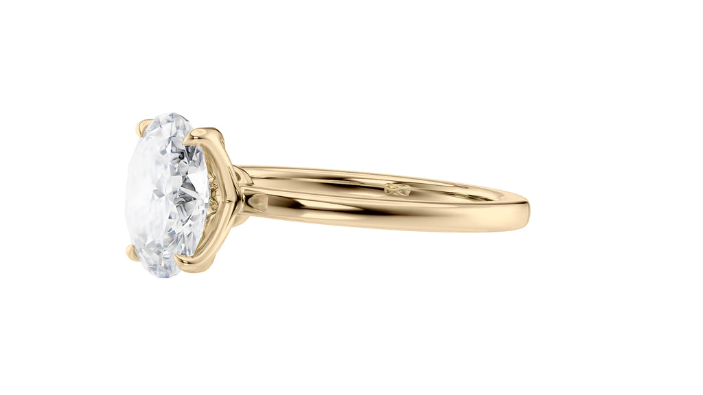 Oval Solitaire Contemporary Style Diamond Engagement Ring