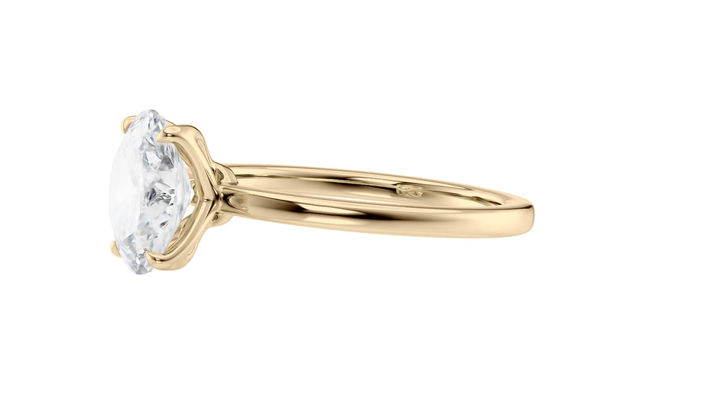 Oval Solitaire Contemporary Style Diamond Engagement Ring
