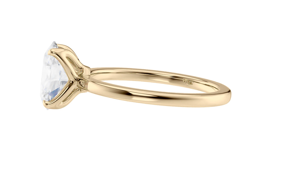 Oval Solitaire Contemporary Style Diamond Engagement Ring