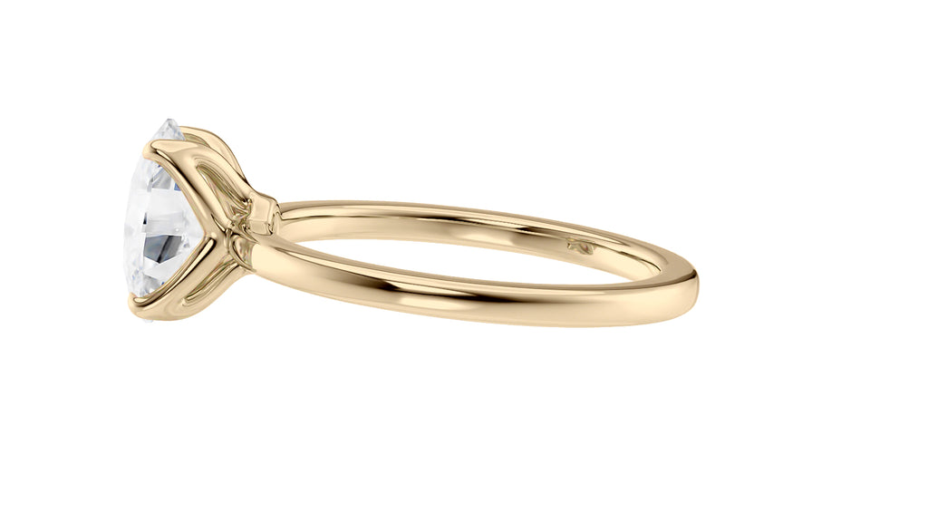 Oval Solitaire Contemporary Style Diamond Engagement Ring