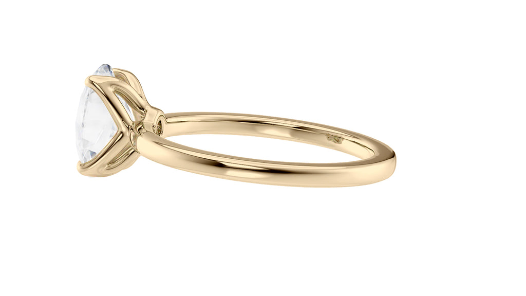 Oval Solitaire Contemporary Style Diamond Engagement Ring