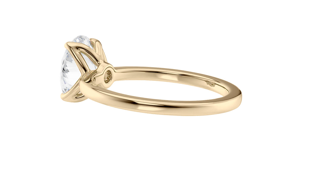 Oval Solitaire Contemporary Style Diamond Engagement Ring
