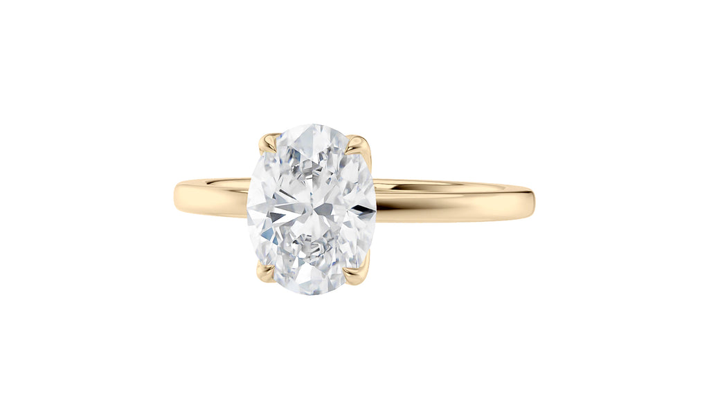 Oval Solitaire Contemporary Style Diamond Engagement Ring