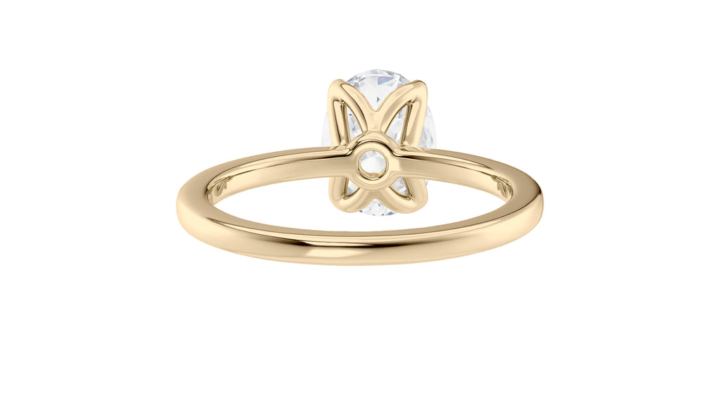 Oval Solitaire Contemporary Style Diamond Engagement Ring