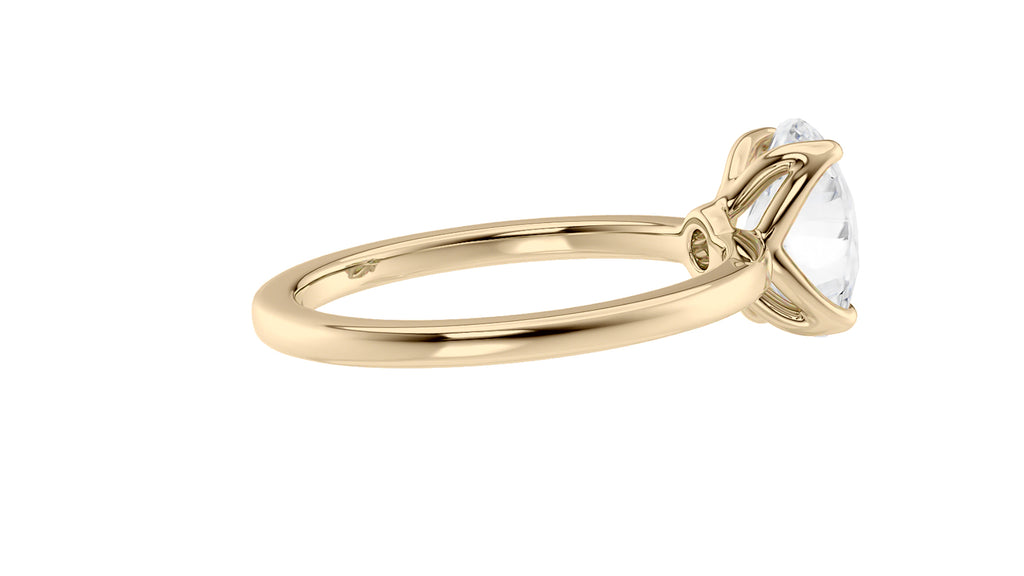 Oval Solitaire Contemporary Style Diamond Engagement Ring