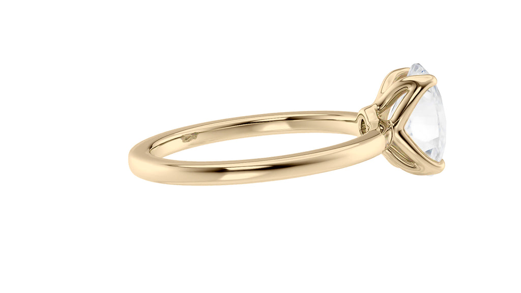 Oval Solitaire Contemporary Style Diamond Engagement Ring