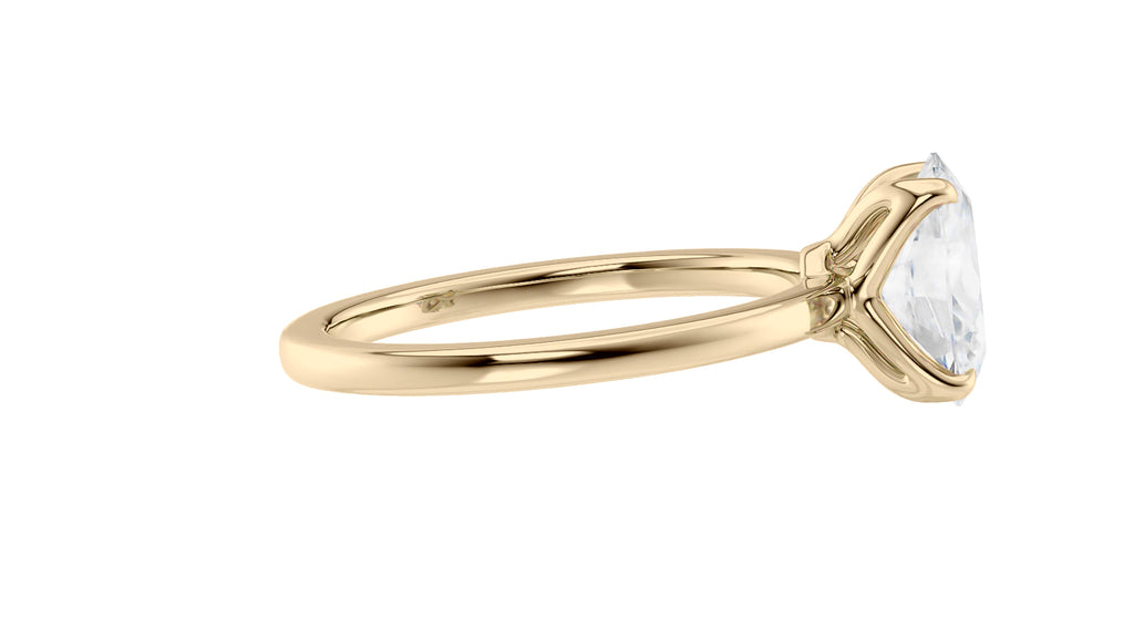 Oval Solitaire Contemporary Style Diamond Engagement Ring