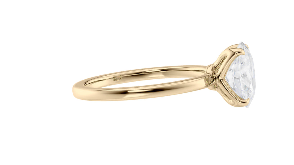 Oval Solitaire Contemporary Style Diamond Engagement Ring