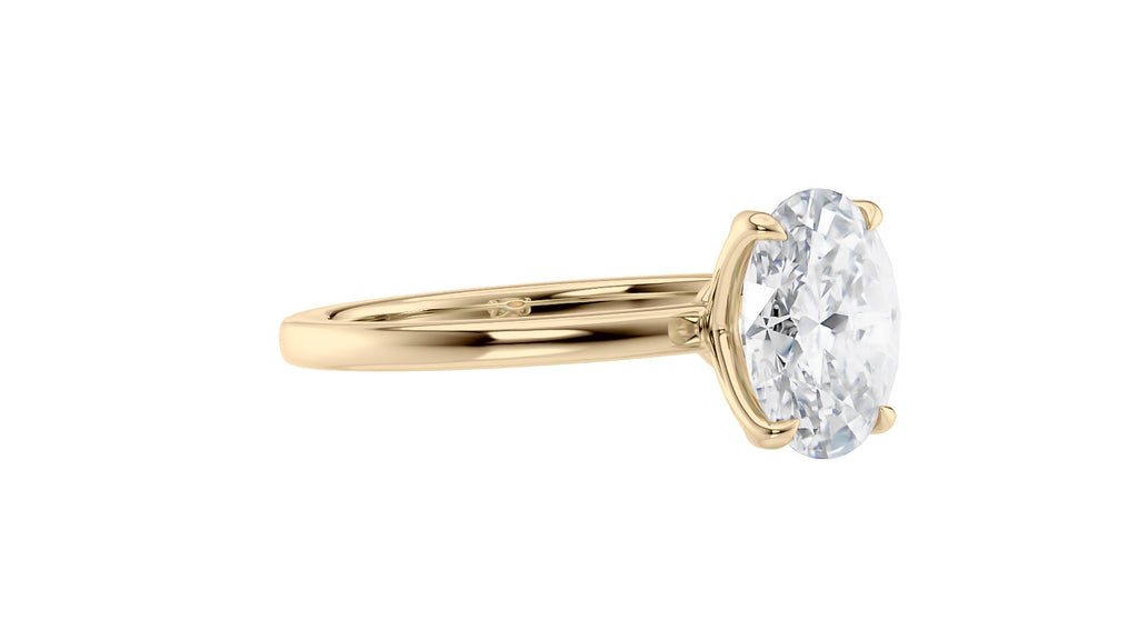 Oval Solitaire Contemporary Style Diamond Engagement Ring