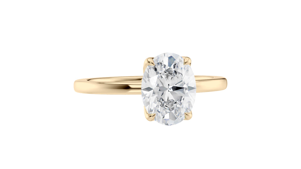 Oval Solitaire Contemporary Style Diamond Engagement Ring