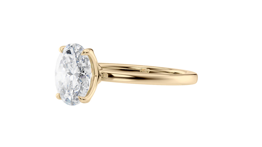 Oval Solitaire Contemporary Style Diamond Engagement Ring