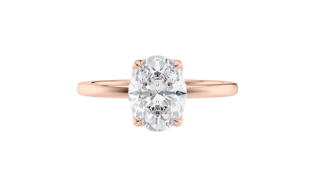 Oval Solitaire Contemporary Style Diamond Engagement Ring